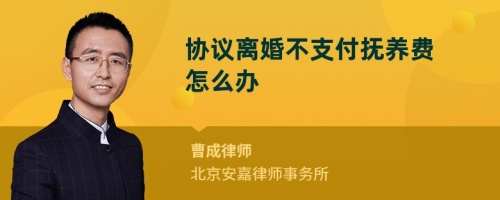 协议离婚不支付抚养费怎么办