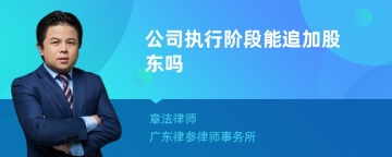 公司执行阶段能追加股东吗