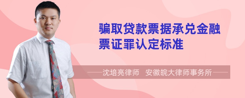 骗取贷款票据承兑金融票证罪认定标准