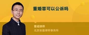 重婚罪可以公诉吗