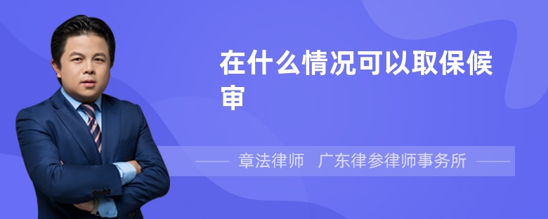 在什么情况可以取保候审