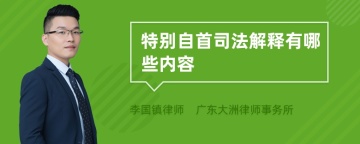 特别自首司法解释有哪些内容