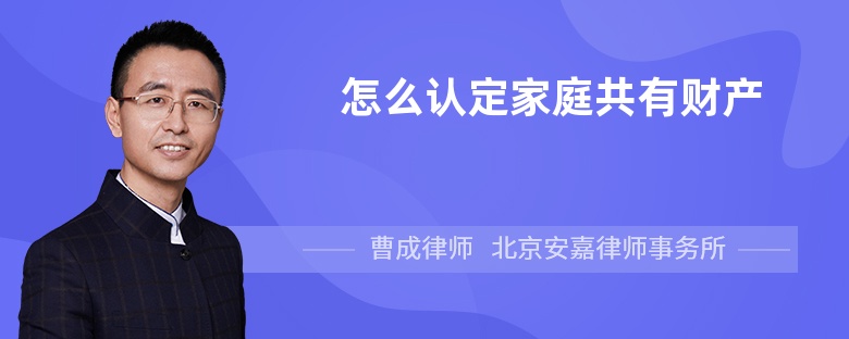 怎么认定家庭共有财产