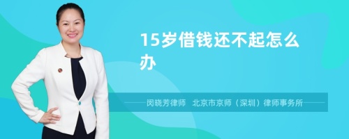 15岁借钱还不起怎么办