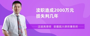 渎职造成2000万元损失判几年