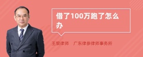 借了100万跑了怎么办