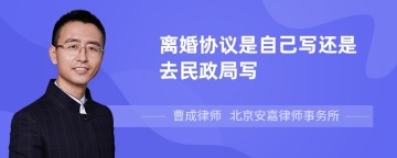 离婚协议是自己写还是去民政局写