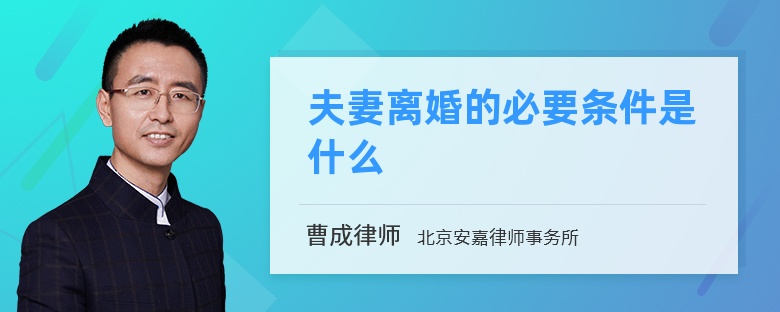 夫妻离婚的必要条件是什么