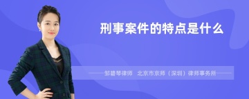 刑事案件的特点是什么