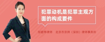 犯罪动机是犯罪主观方面的构成要件