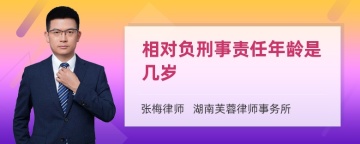 相对负刑事责任年龄是几岁