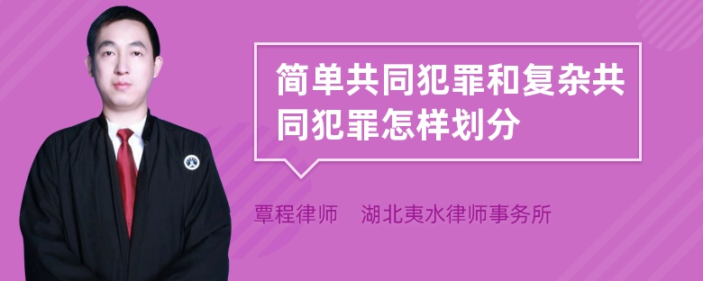 简单共同犯罪和复杂共同犯罪怎样划分