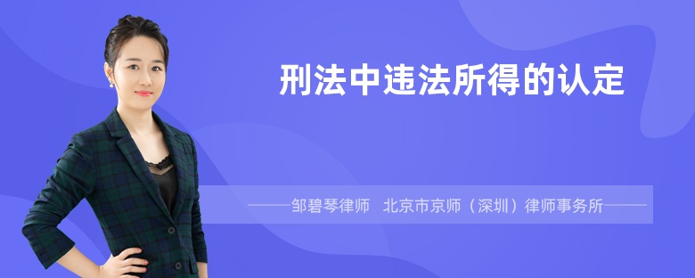 刑法中违法所得的认定