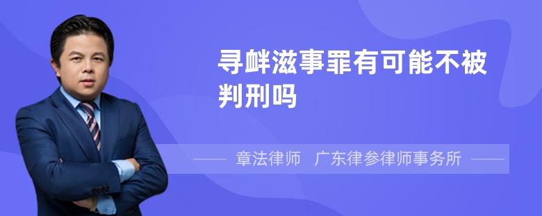 寻衅滋事罪有可能不被判刑吗