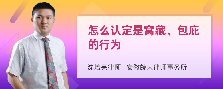 怎么认定是窝藏、包庇的行为