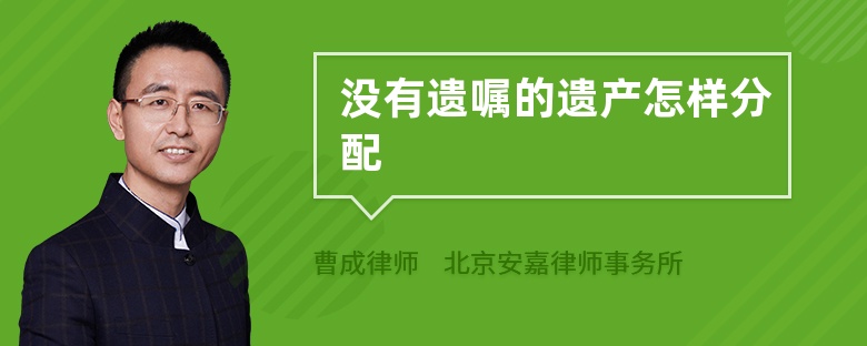 没有遗嘱的遗产怎样分配