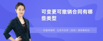 可变更可撤销合同有哪些类型