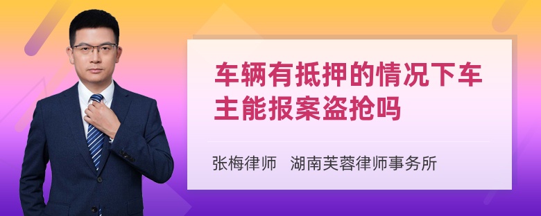 车辆有抵押的情况下车主能报案盗抢吗