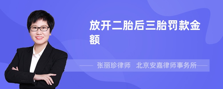 放开二胎后三胎罚款金额