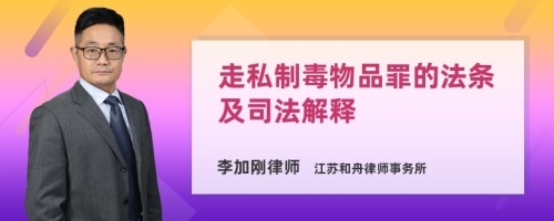 走私制毒物品罪的法条及司法解释