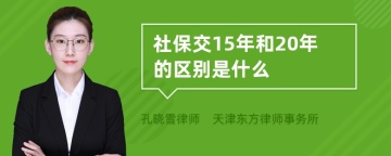 社保交15年和20年的区别是什么