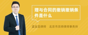 赠与合同的撤销撤销条件是什么