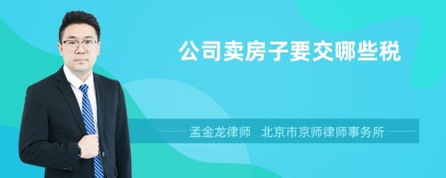 公司卖房子要交哪些税