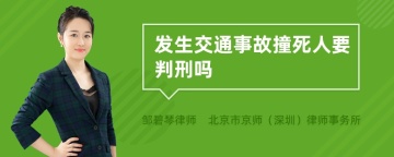 发生交通事故撞死人要判刑吗