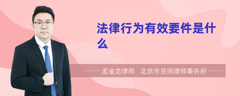 法律行为有效要件是什么