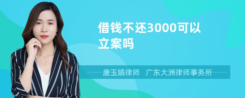 借钱不还3000可以立案吗