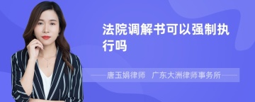 法院调解书可以强制执行吗