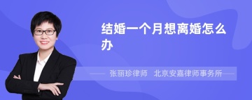 结婚一个月想离婚怎么办