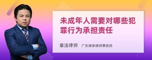 未成年人需要对哪些犯罪行为承担责任