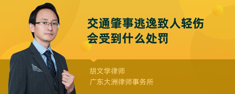 交通肇事逃逸致人轻伤会受到什么处罚