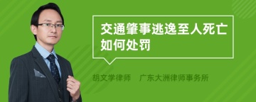 交通肇事逃逸至人死亡如何处罚