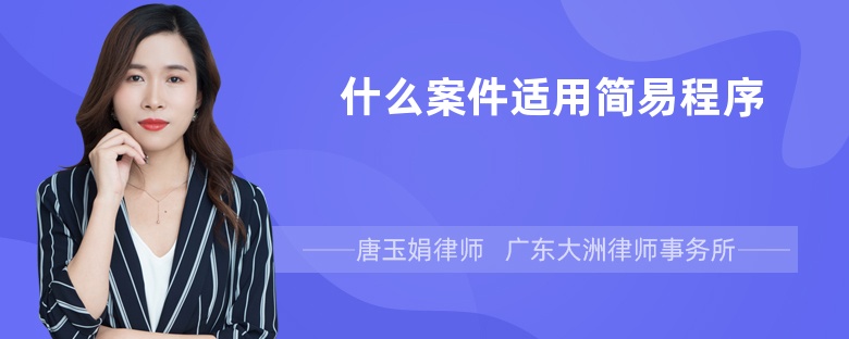 什么案件适用简易程序