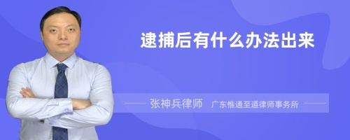 逮捕后有什么办法出来