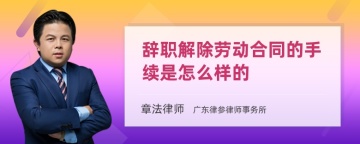 辞职解除劳动合同的手续是怎么样的