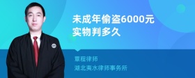 未成年偷盗6000元实物判多久