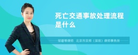 死亡交通事故处理流程是什么