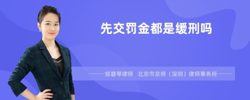 先交罚金都是缓刑吗