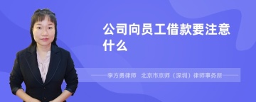 公司向员工借款要注意什么