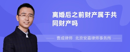 离婚后之前财产属于共同财产吗