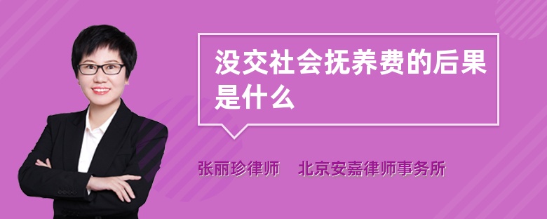 没交社会抚养费的后果是什么