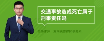 交通事故造成死亡属于刑事责任吗