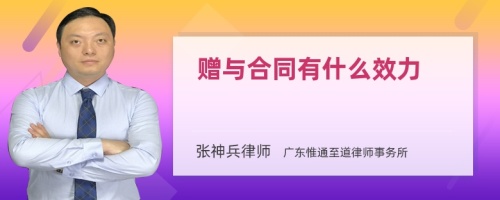 赠与合同有什么效力