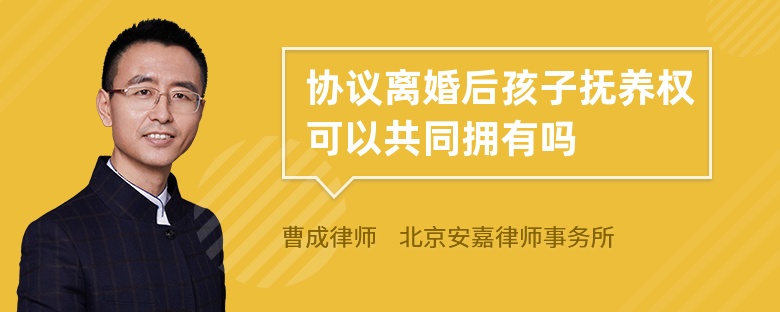 协议离婚后孩子抚养权可以共同拥有吗