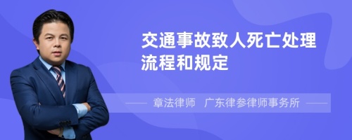 交通事故致人死亡处理流程和规定