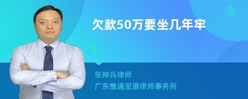 欠款50万要坐几年牢