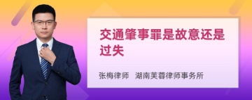 交通肇事罪是故意还是过失